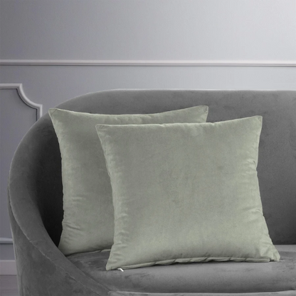 Set of 2 slate grey pillow covers with zipper closure, perfect for modern home decor in living rooms, bedrooms, and more.