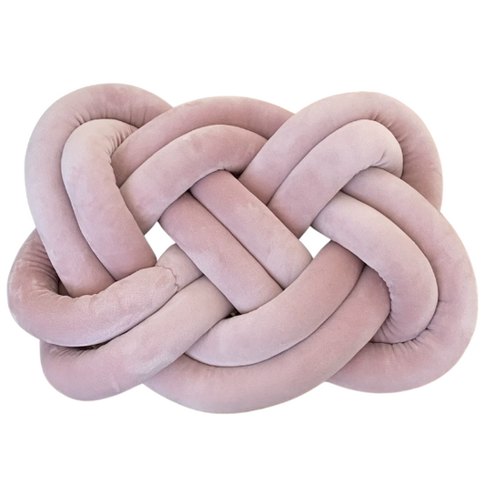 Soft Pink Knot Throw Pillow – Plush Decorative Cushion for Sofa, Bed, Nursery or Kids Room (17.7 x 13.7 inches)