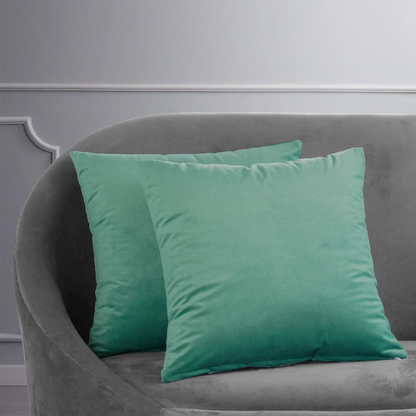 Set of 2 luxury teal pillow covers with zipper closure for modern home decor, perfect for living rooms, bedrooms, and sofas.