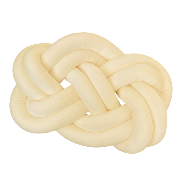 Yellow Knot Throw Pillow – Soft Plush Decorative Cushion for Sofa, Bed, Nursery or Kids Room (17.7 x 13.7 inches)