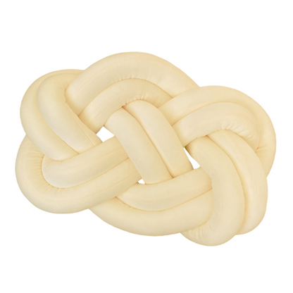Yellow Knot Throw Pillow – Soft Plush Decorative Cushion for Sofa, Bed, Nursery or Kids Room (17.7 x 13.7 inches)