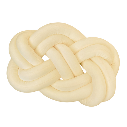 Yellow Knot Throw Pillow – Soft Plush Decorative Cushion for Sofa, Bed, Nursery or Kids Room (17.7 x 13.7 inches)