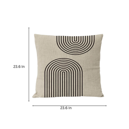 Modern Black Geometric Pillow Cover | Boho Arch Line Throw Pillow Case | Stylish Home Decor for Living Room & Sofa