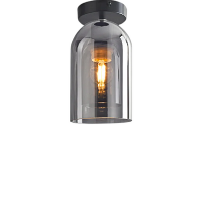 Smoke Gray Industrial Ceiling Light – Modern Glass and Metal Pendant Fixture