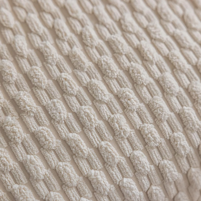 Striped Corduroy Throw Pillow Cover in Cream – Modern and Boho Style, Zipper Closure, Available in Multiple Sizes