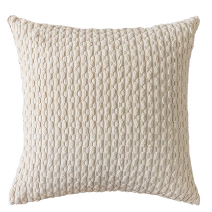 Striped Corduroy Throw Pillow Cover in Cream – Modern and Boho Style, Zipper Closure, Available in Multiple Sizes