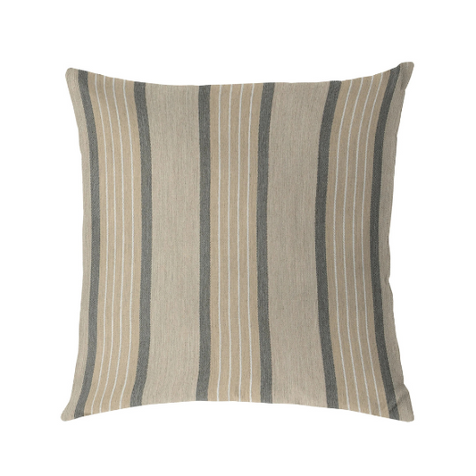 Weather-resistant striped accent pillow for indoor and outdoor use – durable, reversible, and mildew-resistant with overstuffed polyester fill, perfect for patio, deck, or living room décor.

