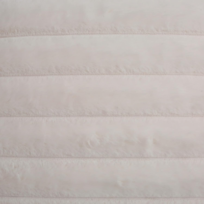 Soft white striped throw pillow cover with faux wool front and velvet back, 16x16 size.